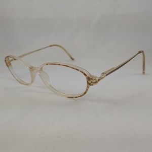 Vintage MARIE CLAIRE Eyeglass Frames ANTOINETTE Full Rim Clear Brown Gold